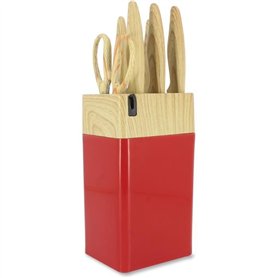 Bloc de couteaux 6 pieces - MENASTYL - 5041061 - Lame céramique - En polypropylene - Magenta
