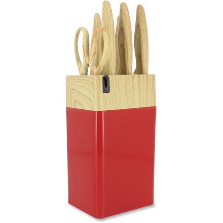 Bloc de couteaux 6 pieces - MENASTYL - 5041061 - Lame céramique - En polypropylene - Magenta