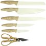Bloc de couteaux 6 pieces - MENASTYL - 5041063 - Lame céramique - En polypropylene - Creme