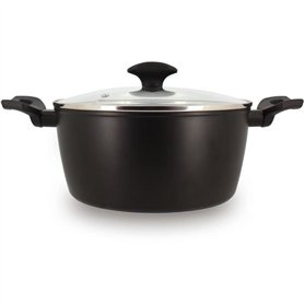 Faitout - MENASTYL - 6020647 - En alumimium forgé - 24 cm - Noir - Tous feux dont induction