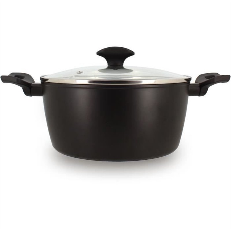 Faitout - MENASTYL - 6020647 - En aluminium forgé - 24 cm - Noir - Tous feux dont induction
