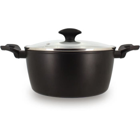 Faitout - MENASTYL - 6020647 - En alumimium forgé - 24 cm - Noir - Tous feux dont induction