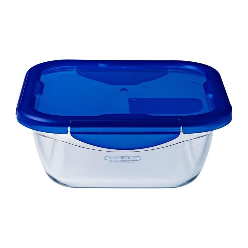 Boîte carrée avec couvercle - PYREX - 1451030 - 16 cm-800 ml - Cook & Go - Base en verre borosilicate