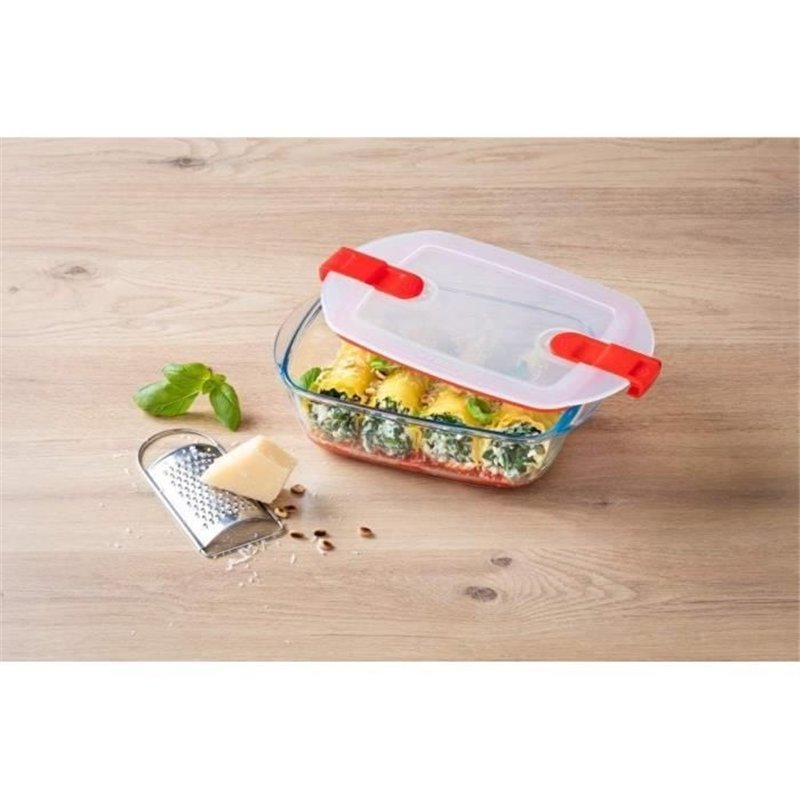 Image secondaire de Boîte rectangulaire avec couvercle - PYREX - 1451025 - 28 x 20 cm - 2,5 L - Cook & Heat - Base en verre borosilicate