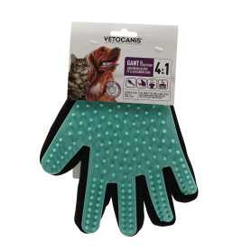 Vetocanis | Gant de Toilettage du Chien et du Chat | Action 4 en 1 - Brossage
