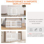 PawHut Barrière modulable Pliable barrière de sécurité avec Porte verrouillable intégrée dim. 155L x 35,5l x 76H cm MDF Blanc