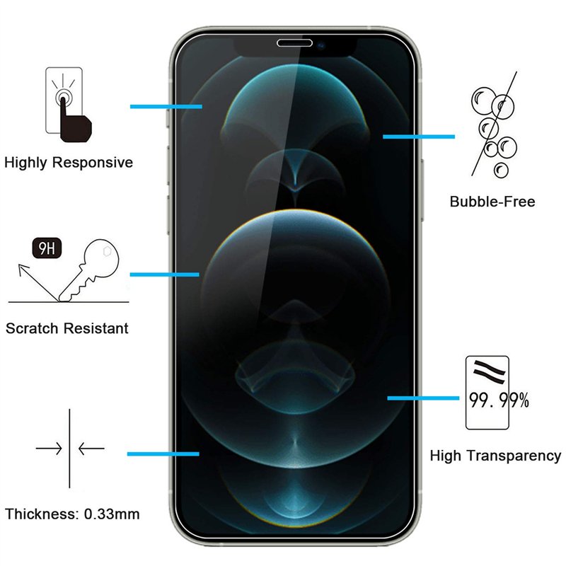 Image secondaire de NEW'C Lot de 2, Verre Trempé pour iPhone 12 Pro Max (6,7 Pouces), Film Protection écran efficace contre les Rayures - sans Bulle