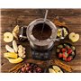 ROMMELSBACHER Set à fondue électrique F 1200 – Casserole à fondue en acier inoxydable (2,5 litres), 6 fourchettes à fondue, 3 pr
