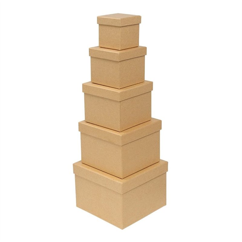 Image secondaire de Ideen mit Herz Lot de 5 boîtes cadeaux avec couvercles, 5 tailles différentes, en carton solide, idéal pour les anniversaires et