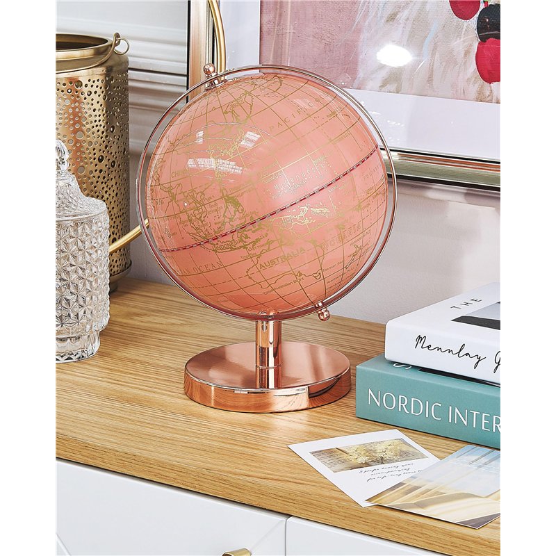 Image secondaire de Globe Terrestre Rose pour Salon Chambre ou Bureau s'Adapte à Tout Type de Décoration d'Intérieur Moderne et Traditionnel Beliani