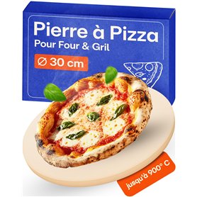 Praknu Pierre a Pizza pour Four - Rond 30cm - Pierre Pizza en Cordiérite à Four et Barbecue - Pour Pizzas Croustillantes