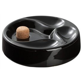 Cendrier à pipe avec ramasse-pipe et 2 porte-pipes en noir