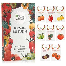 Kit de graines de tomates: lot de 8 variétés de semences de tomate pour le jardin et le potager intérieur - Variétés aromatiques