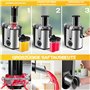 KESSER - Centrifugeuse en Inox Fruits et légumes 1100W, Extracteur de jus, Capacité 1L, Ouverture 85mm