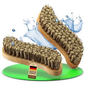 FEINHOLZ® Brosses à récurer en Bois avec Poil Naturel Dur • Set économique de 2 pcs. • végétalienne et sans Plastique • Produit