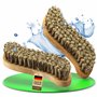 FEINHOLZ® Brosses à récurer en Bois avec Poil Naturel Dur • Set économique de 2 pcs. • végétalienne et sans Plastique • Produit