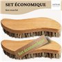 FEINHOLZ® Brosses à récurer en Bois avec Poil Naturel Dur • Set économique de 2 pcs. • végétalienne et sans Plastique • Produit 