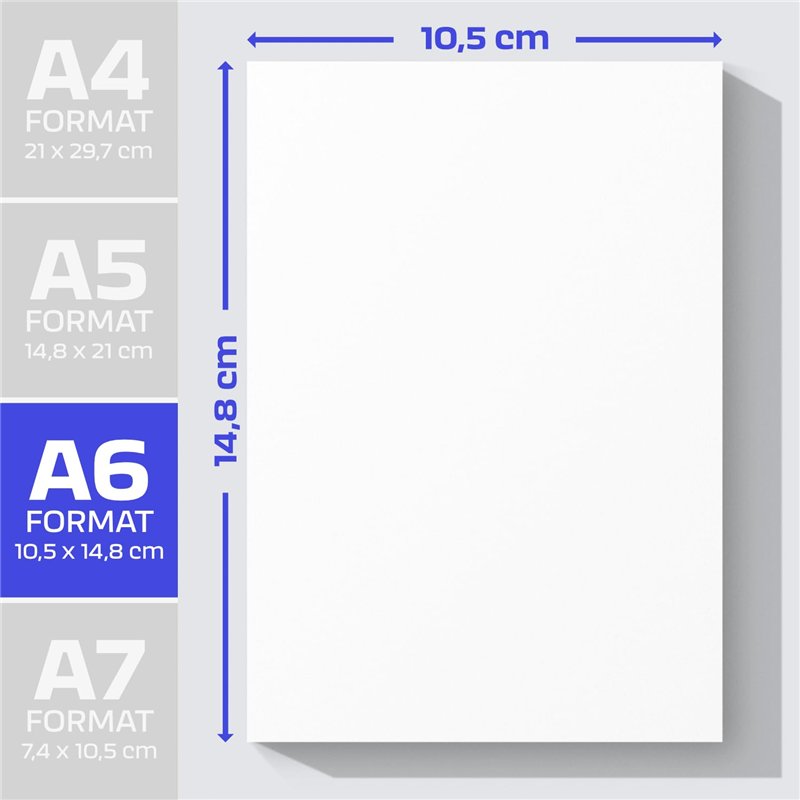 Image secondaire de Fantastino® Bloc-Note A6 Vierge - 10 Pièces, 500 Feuilles (50 par Bloc) Papier Premium 90 g/m². Petit, Bloc de Feuilles Blanches