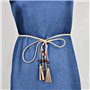 BYFRI Taille Femmes corde avec pompons et perles à la main Ceinture pour dames Robe