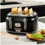 Westinghouse. Grille-pain rétro WKTTB809BK de couleur noire, capacité pour 4 tranches, 5 configurations, bronzage réglable, gril