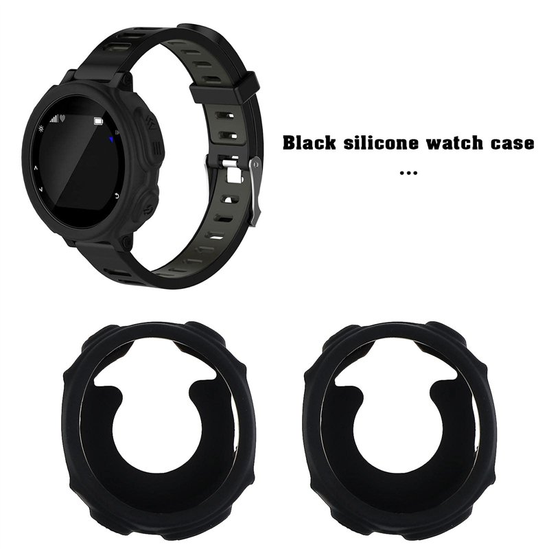 Image secondaire de eMagTech Lot de 3 Coques de Protection en Silicone pour Montre connectée Garmin Forerunner 235 735XT Noir