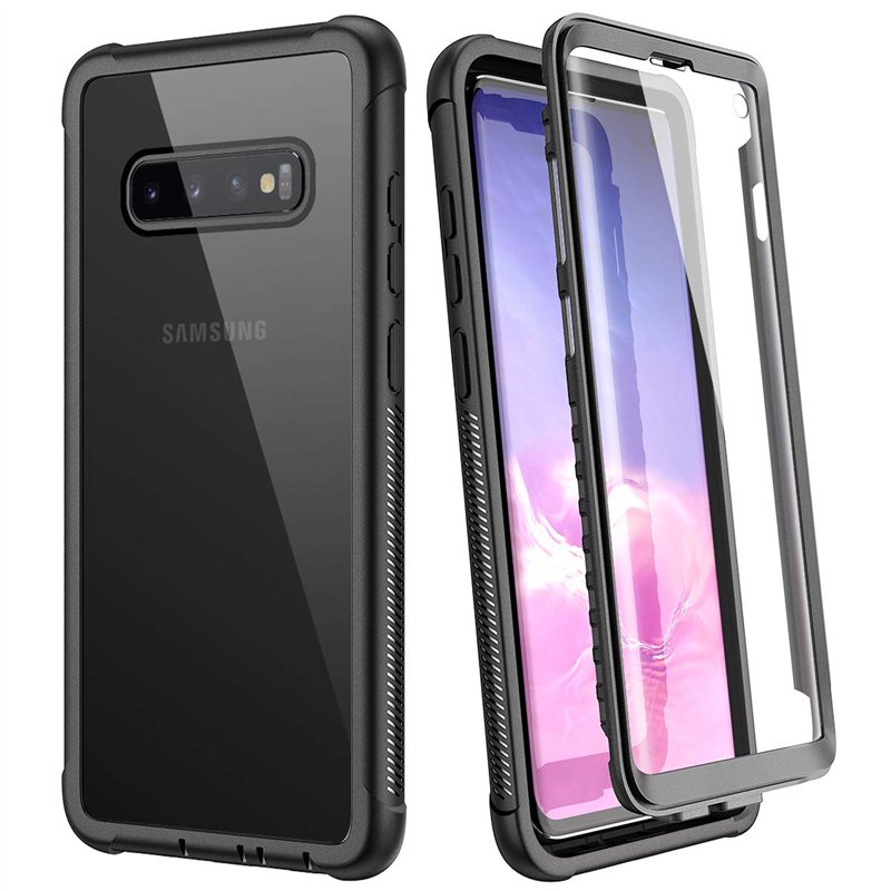 WE LOVE CASE Coque pour Samsung Galaxy S10, 360 degrés Étui de Protection Antichoc Housse avec Protecteur d'écran Intégré et Dos