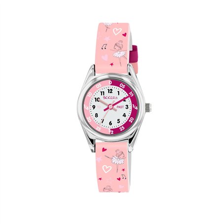 Tikkers Filles Analogique Quartz Montre avec Bracelet en Silicone TK0205