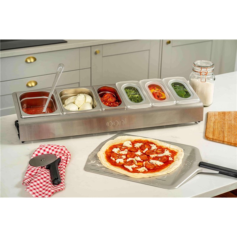 Image secondaire de Ooni Saladette – Support bac inox – Accessoire cuisine pour four a pizza 6x bac rangement frigo avec couvercle silicone alimenta