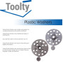 Toolty Rondelles en plastique - 100 pièces de 56 mm - Fixations d'isolation noires - Disques de serrage avec capuchons en plasti