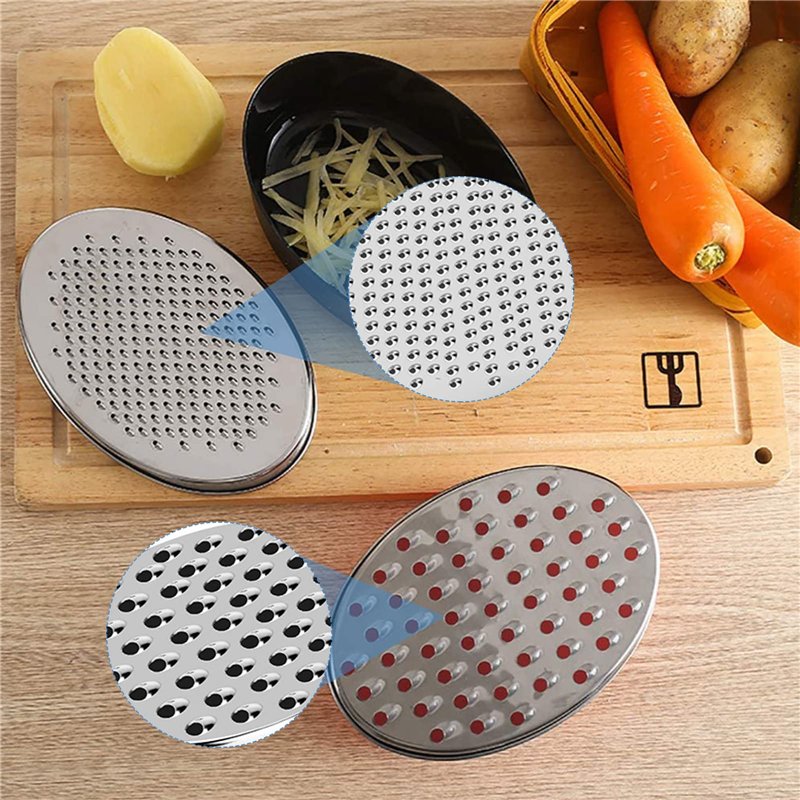 Image secondaire de DIFCUL Râpe à Fromage, râpe pour Cuisine avec Couvercle de 2 Tailles, Râpe à Fromage avec récipient pour Aliments et Couvercle H