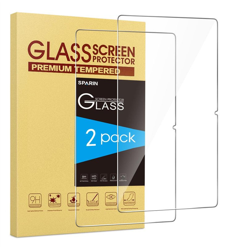 SPARIN [Lot de 2 Verre Trempé Compatible pour Samsung Galaxy Tab S7 FE 5G 2021 / Galaxy Tab S8 Plus 5G 2022 /Tab S7 Plus 12.4 Po