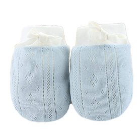 Gants De Coton Nouveau-né Moufles Gratter Protection Du Visage Anti Scratching Gant Pour 0-6 Mois Bébé Garçons Filles (bleu)