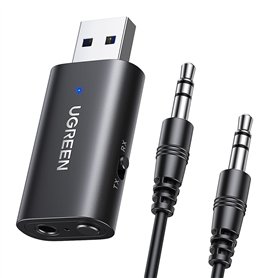 UGREEN Adaptateur Jack Bluetooth 5.4 pour TV Télé Émetteur Récepteur 2 en 1 pour Voiture Prise Aux 3.5mm Transmetteur Auxiliaire