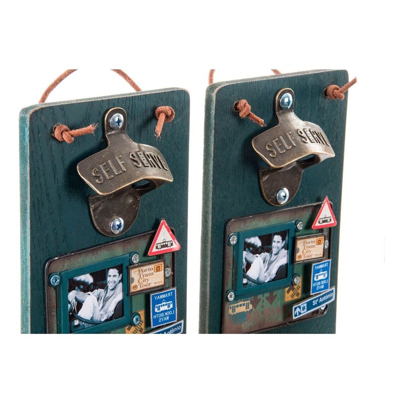 Image secondaire de Ouvre-bouteille DKD Home Decor Self Serve Bois Métal (2 pcs) (26 x 12 x 9 cm)