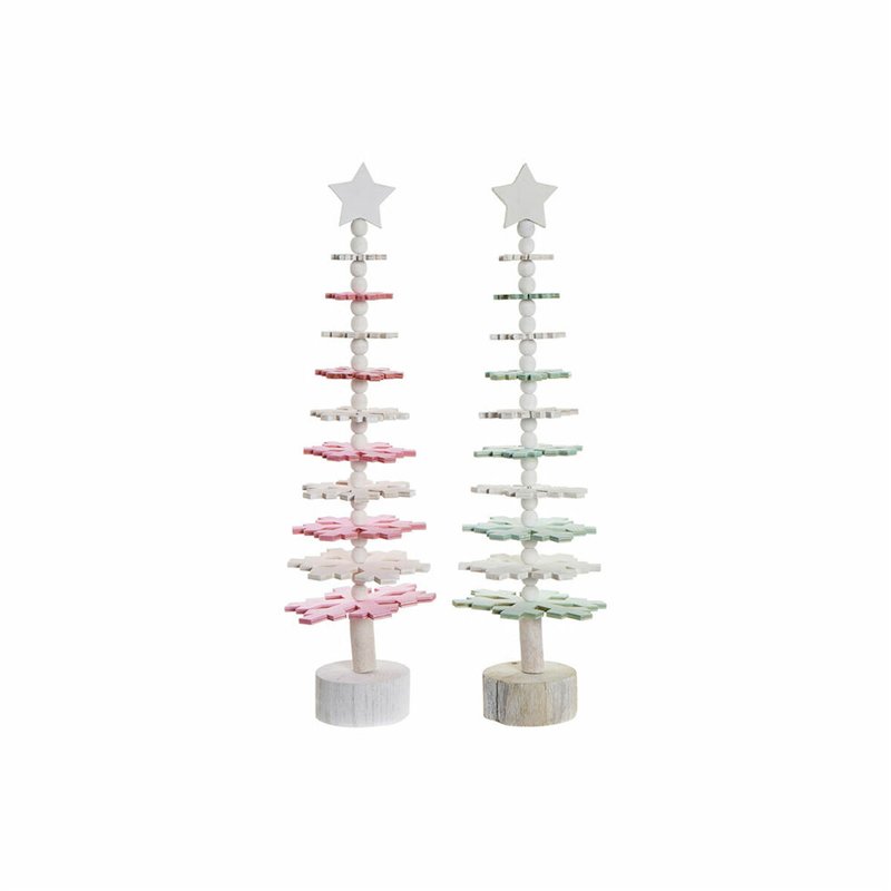 Sapin de Noël DKD Home Decor Bois MDF (2 pcs) (14 x 14 x 51 cm)