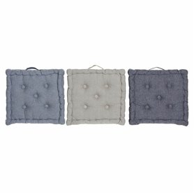 Coussin DKD Home Decor De Sol Bleu Gris Coton Blue marine (3 pcs) (38 x 38 x 8 cm)