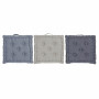 Coussin DKD Home Decor De Sol Bleu Gris Coton Blue marine (3 pcs) (38 x 38 x 8 cm)