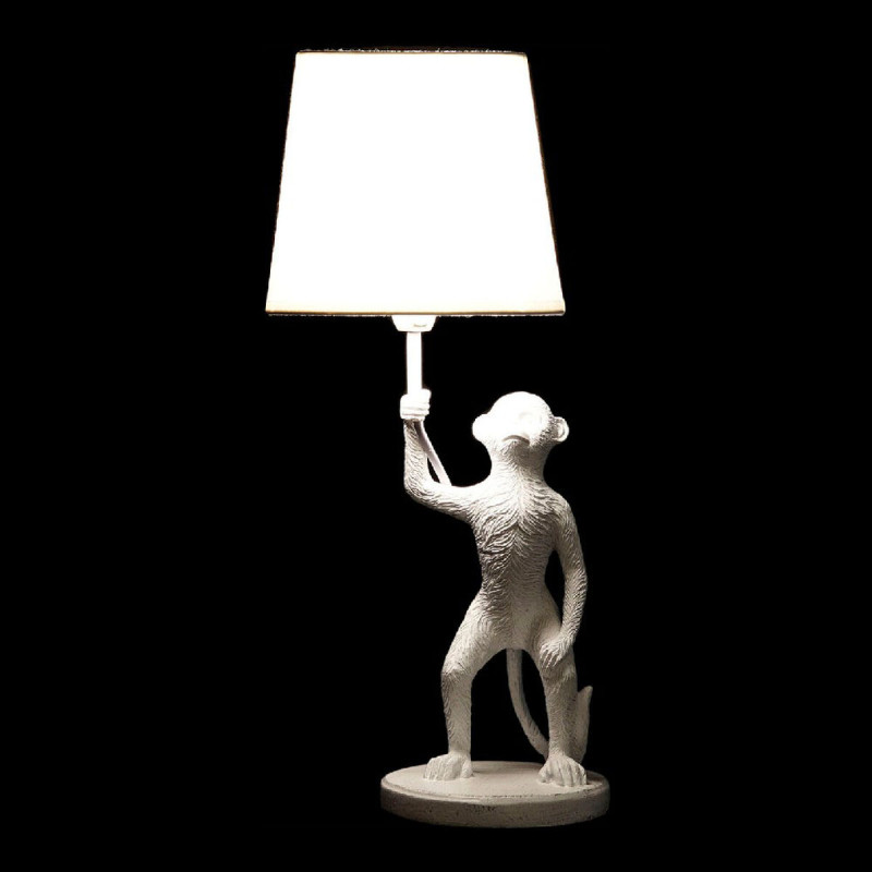 Image secondaire de Lampe de bureau DKD Home Decor Blanc Noir Polyester Métal Résine 25W 220 V Singe (2 pcs) (20 x 20 x 45 cm)