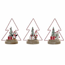 Décorations de Noël DKD Home Decor Arbre Métal Bois (17 x 11 x 21 cm) (3 pcs)