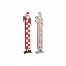 Calendrier de lAvent DKD Home Decor Bois Père Noël (2 pcs) (14 x 7 x 64 cm)