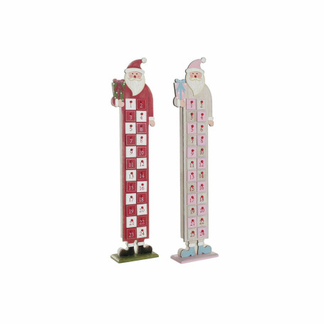 Calendrier de lAvent DKD Home Decor Bois Père Noël (2 pcs) (14 x 7 x 64 cm)