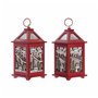 Lanterne DKD Home Decor Noël Blanc Rouge Bois Maison (9 x 9 x 18 cm) (2 pcs)
