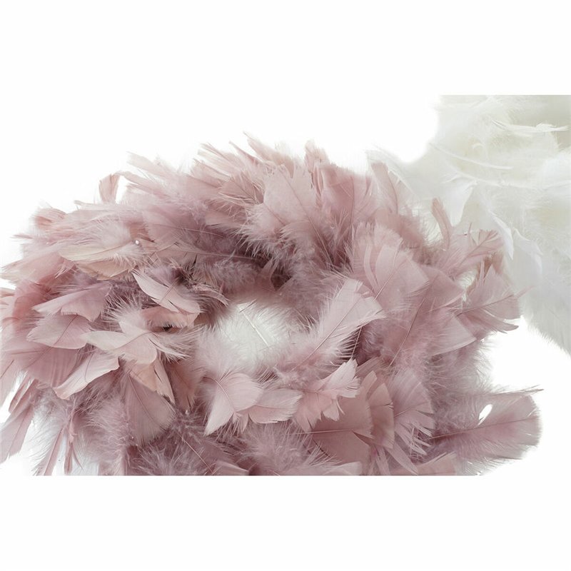 Image secondaire de Couronne de Noël DKD Home Decor Mousse Plume (40 x 40 x 6 cm) (2 pcs)