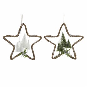 Décorations de Noël DKD Home Decor Rotin (2 pcs) (43 x 10 x 43 cm)