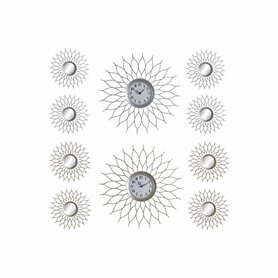 Montre DKD Home Decor Argent Champagne polypropylène Miroir (5 pcs) (2 pcs)