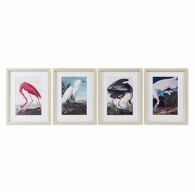 Cadre DKD Home Decor Oiseau Oriental (35 x 2 x 45 cm) (4 Unités)