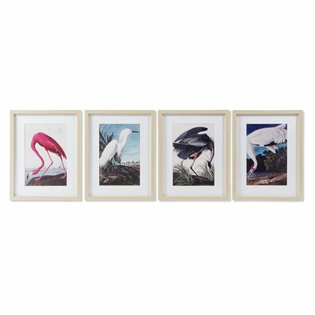 Cadre DKD Home Decor Oiseau Oriental (35 x 2 x 45 cm) (4 Unités)