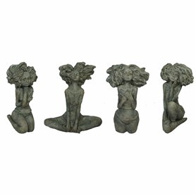 Figurine Décorative DKD Home Decor Femme Gris Ciment (20 x 9 x 25 cm) (4 Unités)