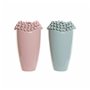 Vase DKD Home Decor Rose Turquoise Grès méditerranéen (2 pcs) (19 x 19 x 33 cm)