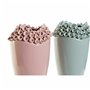 Vase DKD Home Decor Rose Turquoise Grès méditerranéen (2 pcs) (19 x 19 x 33 cm)
